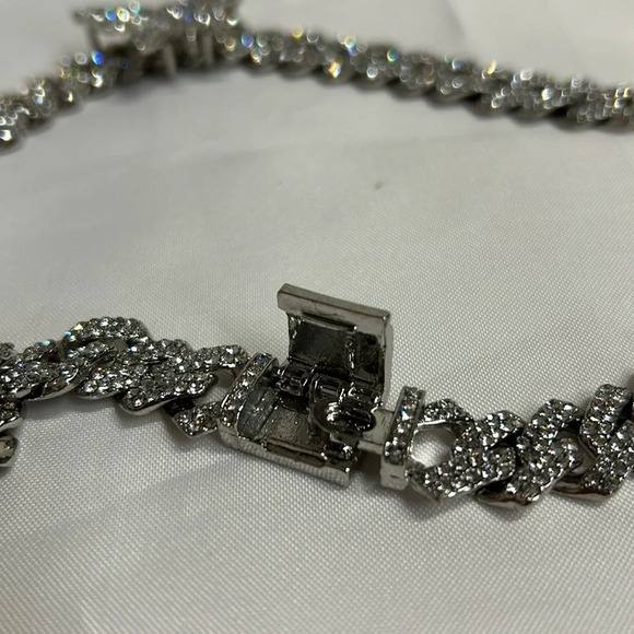 Butterfly Cubic Zirconia Necklace 18”. Detachable Butterfly Charm - Picture 4 of 5